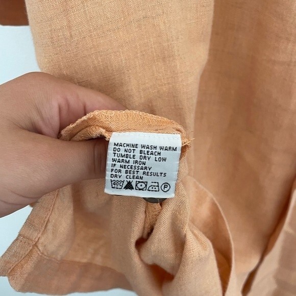 Tommy Bahama shirt men’s orange 100% linen short sleeve button up size large - Picture 3 of 7